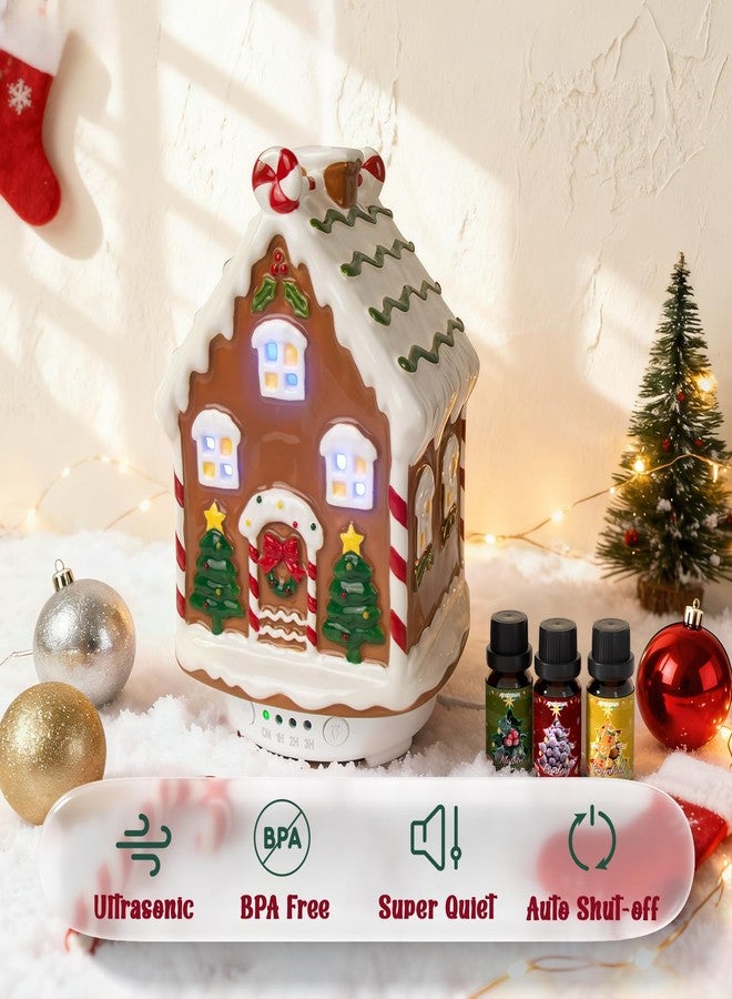 ARVIDSSON Christmas Essential Oil Diffuser, Gingerbread House Diffuser for Essential Oils, Ceramic Ultrasonic Diffusers for Home Decor, Holiday Diffusers Gift - Image 4